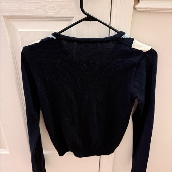 Brandy Melville Argyle Cardigan in Navy and White - Picture 2 of 2